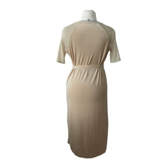 Oak + Fort Velvet Tie Waist Midi Dress - Picture 3 of 4